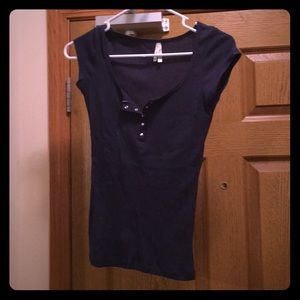 Navy women's shirt size small with diamond snaps